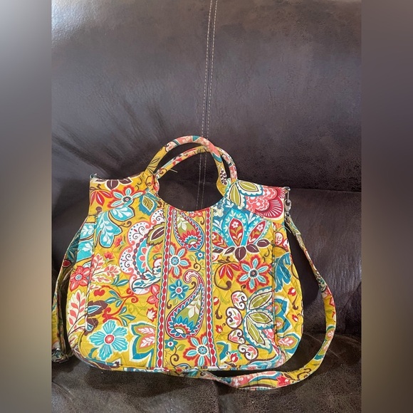 Vera Bradley Floral Paisley Quilted Shoulder Bag - Yellow Multi - Picture 4 of 6